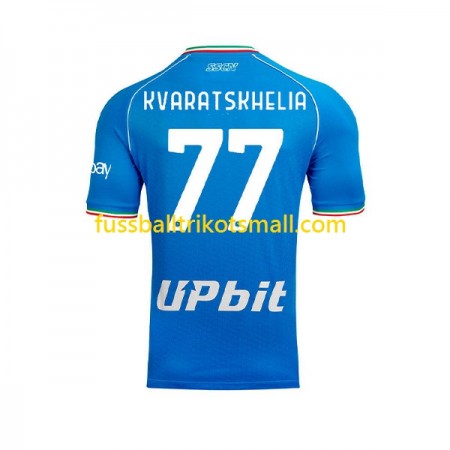 Fußballtrikots SSC Napoli Khvicha Kvaratskhelia 77 2023-2024 Kurzarm Heimtrikotsatz kaufen